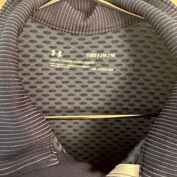 Under Armour Girls Youth Medium Heatgear Blue 1/4 Zip - Picture 2 of 3